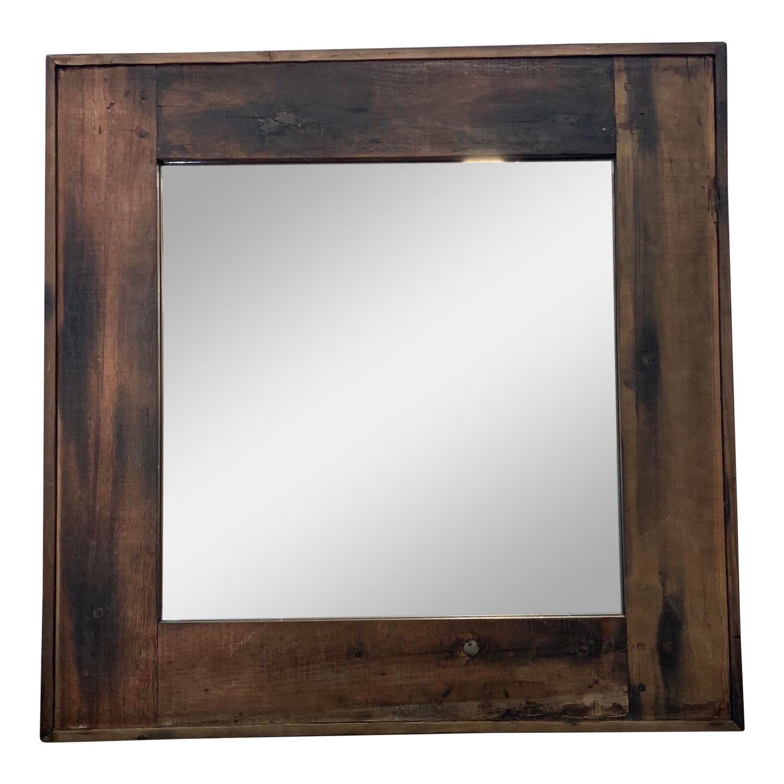 Rustic Style Reclaimed Salvaged Square Wood Mirror | Design Plus Gallery In Rustic Wood Wall Mirrors (View 8 of 15)