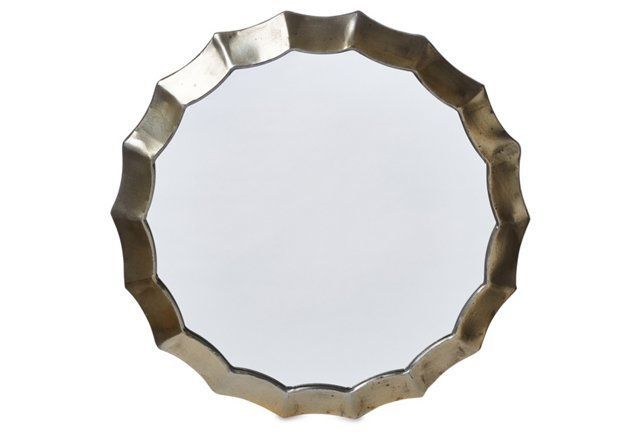 Scalloped Edge Accent Mirror, Silver | Accent Mirrors, Mirror, Mirror Decor With Round Scalloped Edge Wall Mirrors (View 6 of 15)