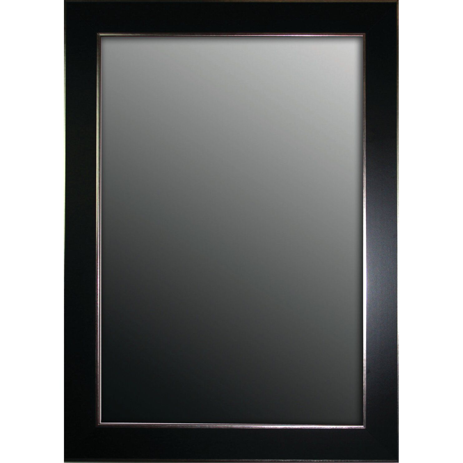 Second Look Mirrors Semi Matte Black With Silver Trim Edges Wall Mirror Inside Smoke Edge Wall Mirrors (View 4 of 15)