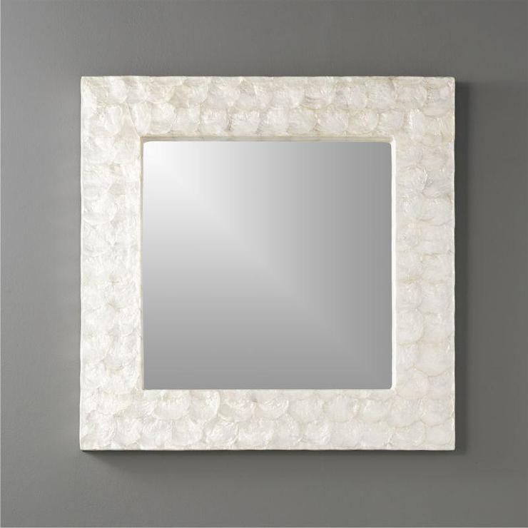 Selah Mother Of Pearl Mirror In White Square Wall Mirrors (View 3 of 15)
