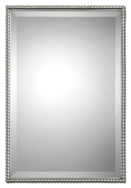 Sherise Brushed Nickel Metal Mirror 21"X31"X2" | Brushed Nickel Mirror Inside Polished Nickel Rectangular Wall Mirrors (View 11 of 15)