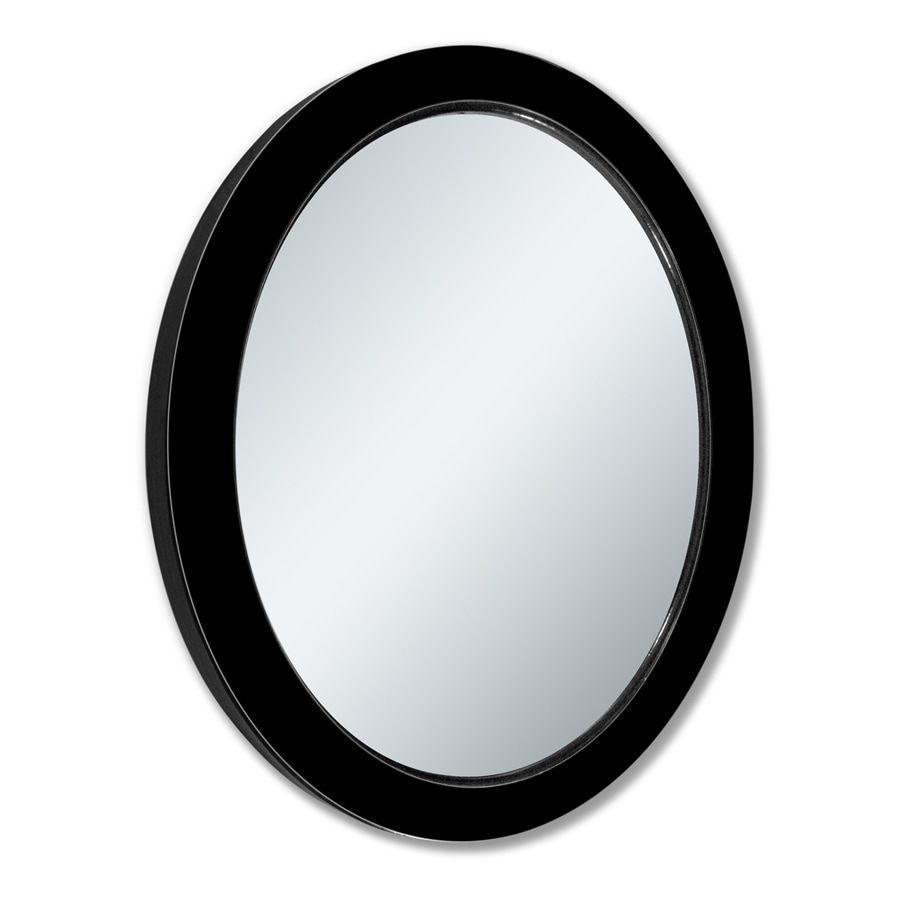 Shop Allen + Roth Black Beveled Oval Wall Mirror At Lowes In Oval Beveled Wall Mirrors (View 7 of 15)