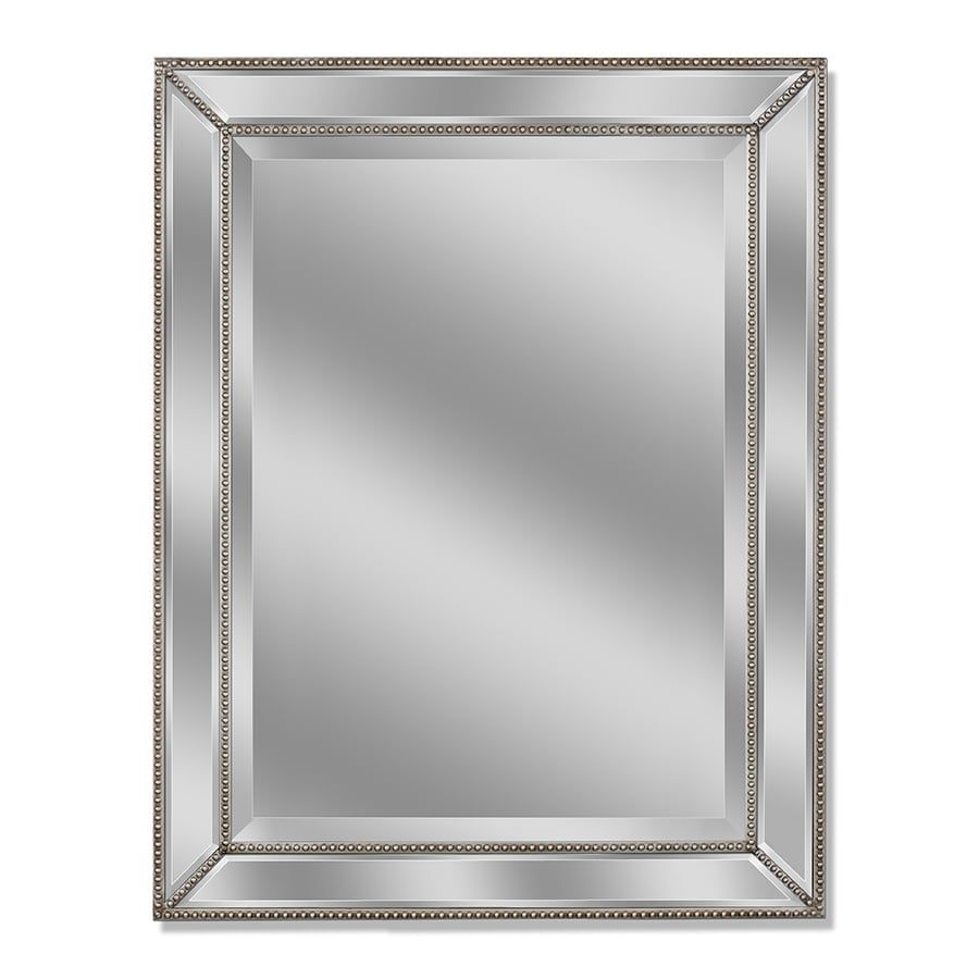 Shop Allen + Roth Silver Beveled Wall Mirror At Lowes Within Single Sided Polished Wall Mirrors (View 9 of 15)