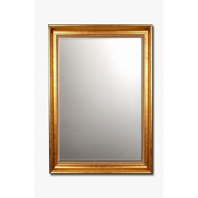Shop Beaded Gold Framed Beveled Rectangular Wall Mirror – Free Shipping For Warm Gold Rectangular Wall Mirrors (View 4 of 15)