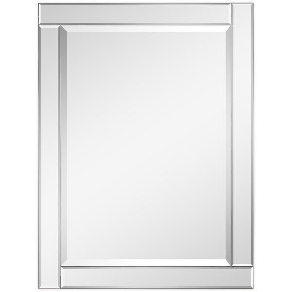 Shop Beveled Rectangle Wall Mirror,Solid Wood Frame,1" Beveled Center With Rectangular Chevron Edge Wall Mirrors (View 11 of 15)
