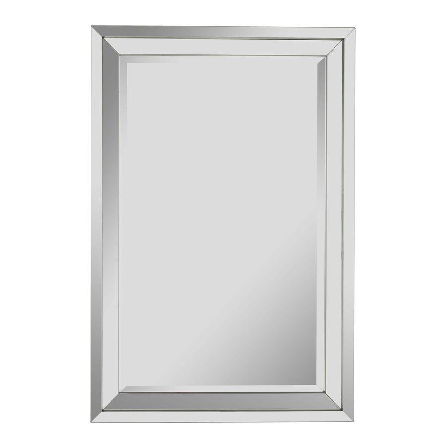 Shop Cooper Classics Paula 24 In X 36 In Beveled Rectangle Frameless Within Crown Frameless Beveled Wall Mirrors (View 15 of 15)
