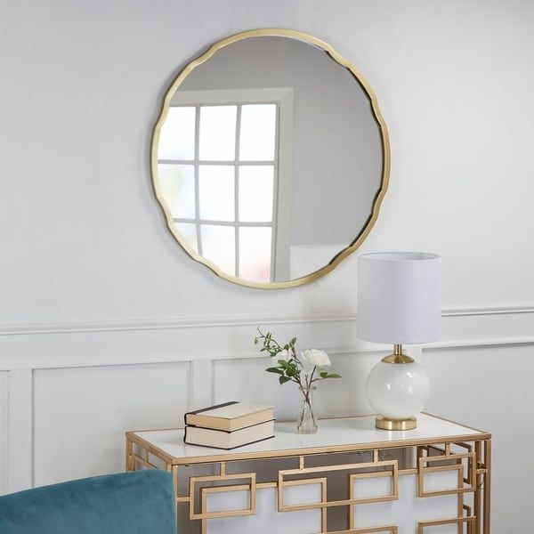 Shop Hazel Round Quatrefoil Frame Wall Mirror – Gold – Free Shipping In Bronze Quatrefoil Wall Mirrors (View 13 of 15)