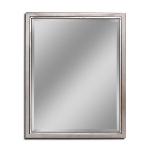 Shop Headwest Classic Brush Nickel Chrome Wall Mirror – Brushed Nickel With Regard To Oxidized Nickel Wall Mirrors (View 12 of 15)