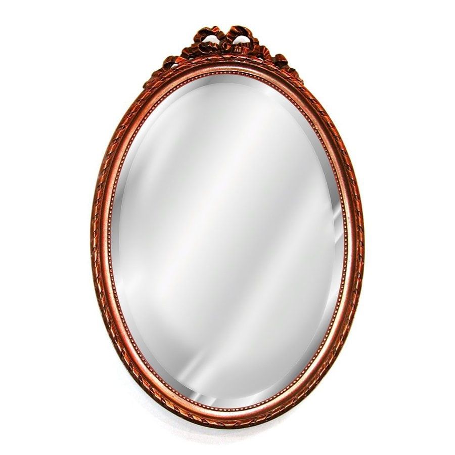 Shop Hickory Manor House Bow Bronze Beveled Oval Wall Mirror At Lowes Inside Bronze Beaded Oval Cut Mirrors (View 8 of 15)