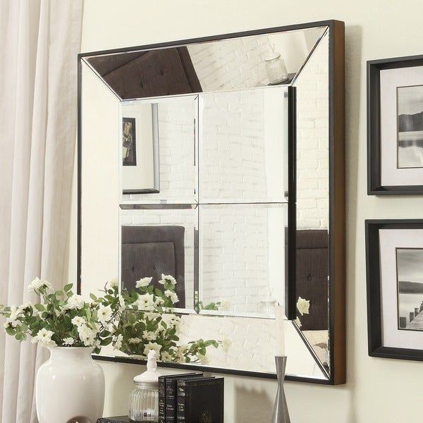 Shop Inspire Q Dubois Beveled Multipanel Square Accent Wall Mirror Intended For Square Oversized Wall Mirrors (View 15 of 15)