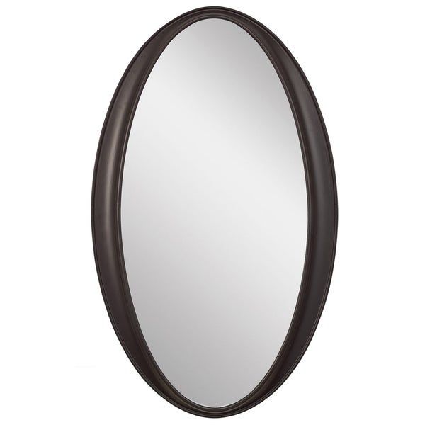 Shop Laurn Oval Black Framed Wall Mirror – Free Shipping Today With Nickel Framed Oval Wall Mirrors (View 3 of 15)
