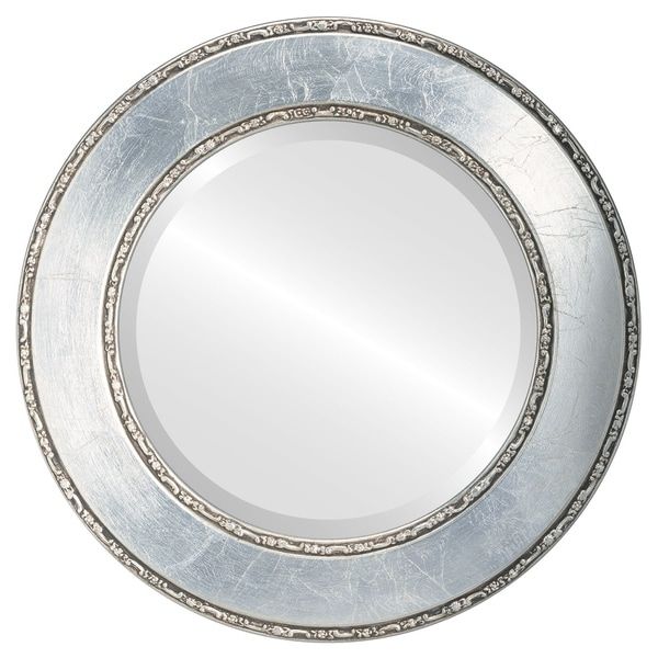 Shop Paris Framed Round Mirror In Silver Leaf With Brown Antique For Antique Silver Round Wall Mirrors (View 2 of 15)