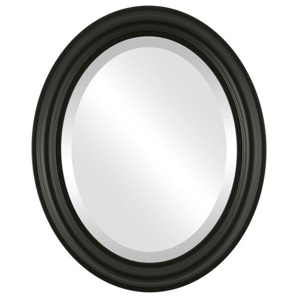 Shop Philadelphia Framed Oval Mirror In Matte Black – Free Shipping Intended For Matte Black Led Wall Mirrors (View 6 of 15)