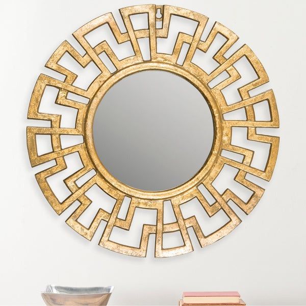 Shop Safavieh Athena Grecian Antique Gold Mirror – Free Shipping Today Regarding Gold Modern Luxe Wall Mirrors (View 12 of 15)