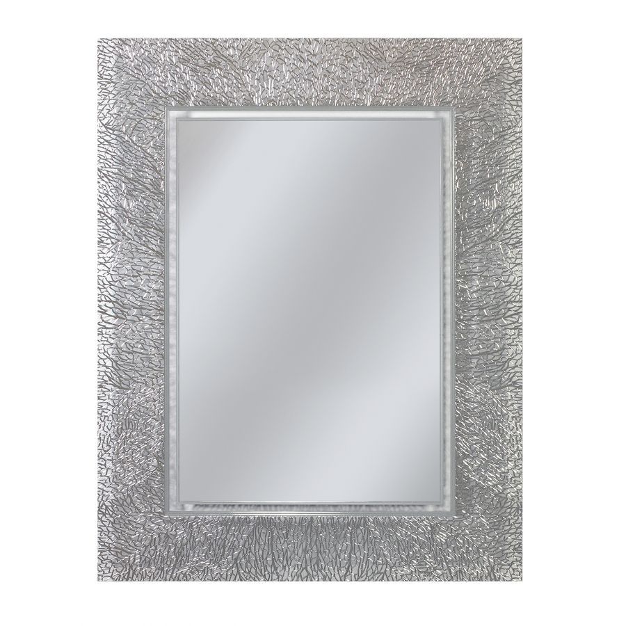 Shop Style Selections 22 In X 28 In Etched Engraved Polished Rectangle With Regard To Cut Corner Frameless Beveled Wall Mirrors (View 7 of 15)