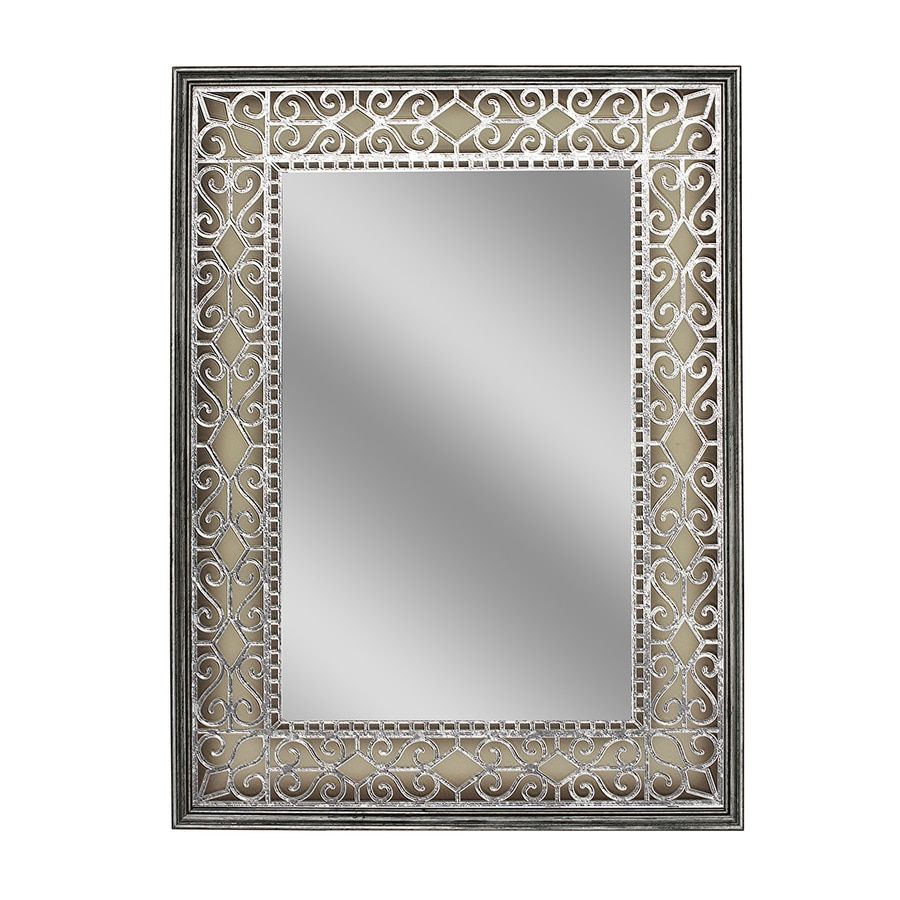 Shop Style Selections Gray/Silver Polished Wall Mirror At Lowes With Regard To Gray Wall Mirrors (View 9 of 15)