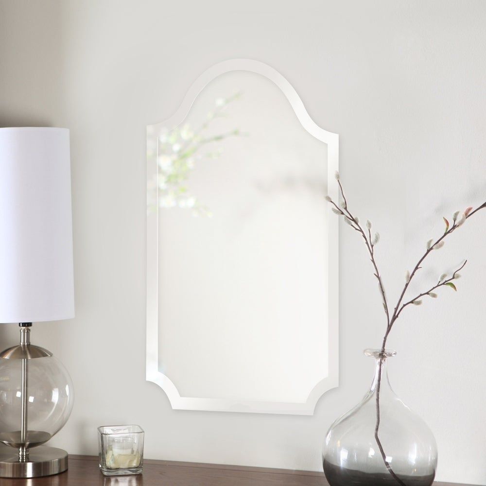 Shop Tall Arched Scalloped Frameless Wall Mirror – Silver – Free Regarding Polygonal Scalloped Frameless Wall Mirrors (View 2 of 15)