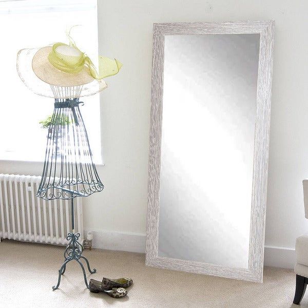 Shop The Gray Barn Wilset White Washed Floor Mirror – Free Shipping Inside Superior Full Length Floor Mirrors (View 7 of 15)