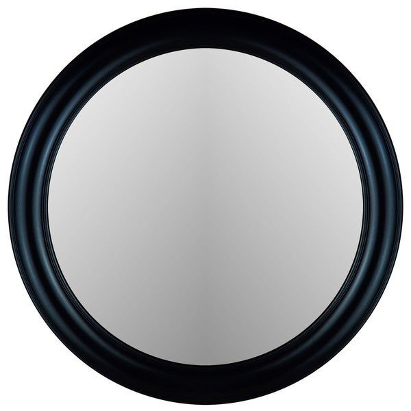 Shop True Glossy Black Frame Round Wall Mirror – Free Shipping Today Throughout Free Floating Printed Glass Round Wall Mirrors (View 10 of 15)