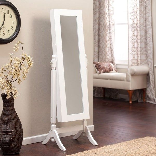 Shop White Full Length Tilting Cheval Style Floor Mirror With Jewelry Inside Full Length Floor Mirrors (View 9 of 15)
