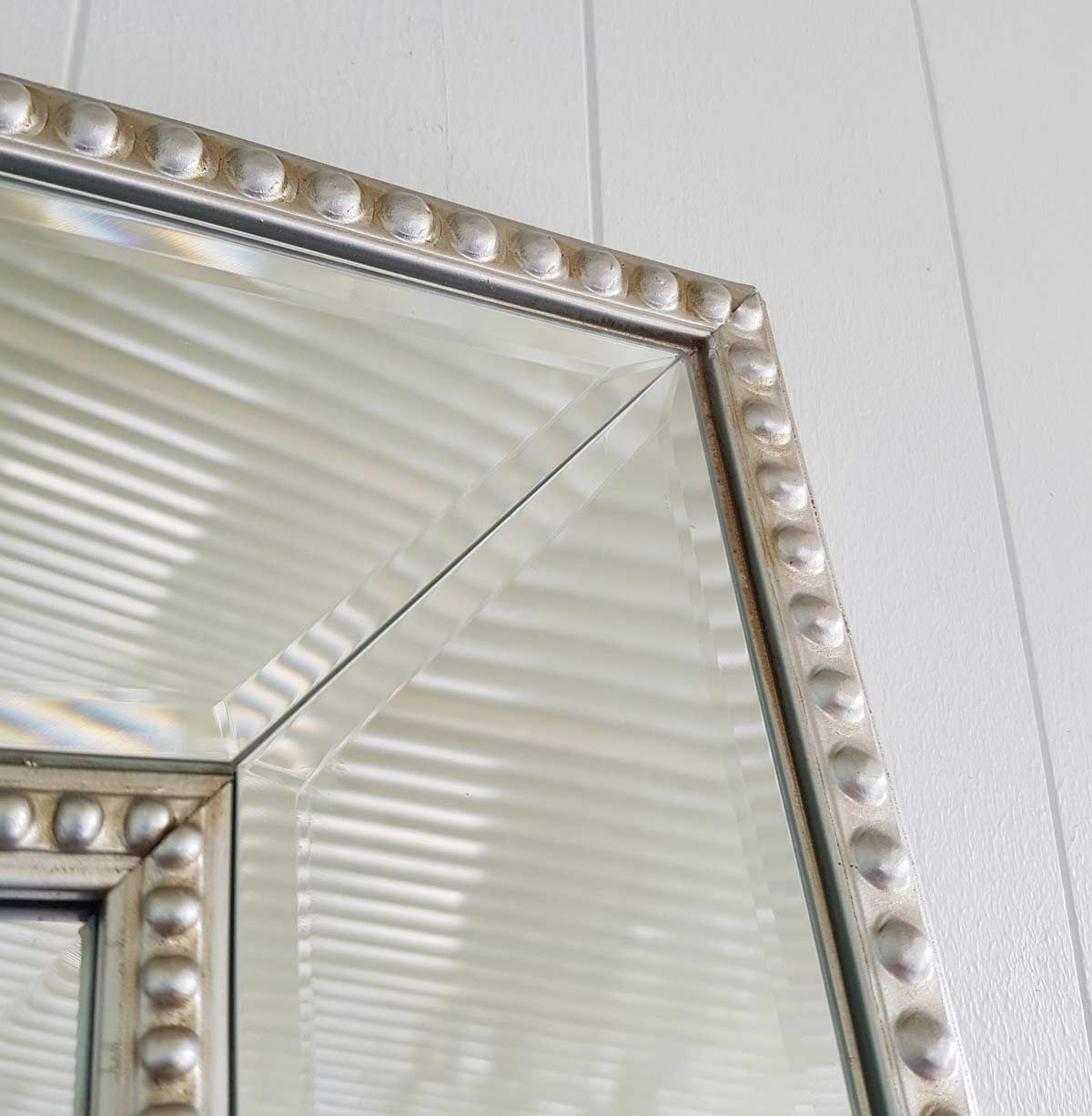Silver Beaded Wall Mirror | Free Shipping Australia Wide | Luxe Mirrors Throughout Silver Beaded Arch Top Wall Mirrors (View 15 of 15)