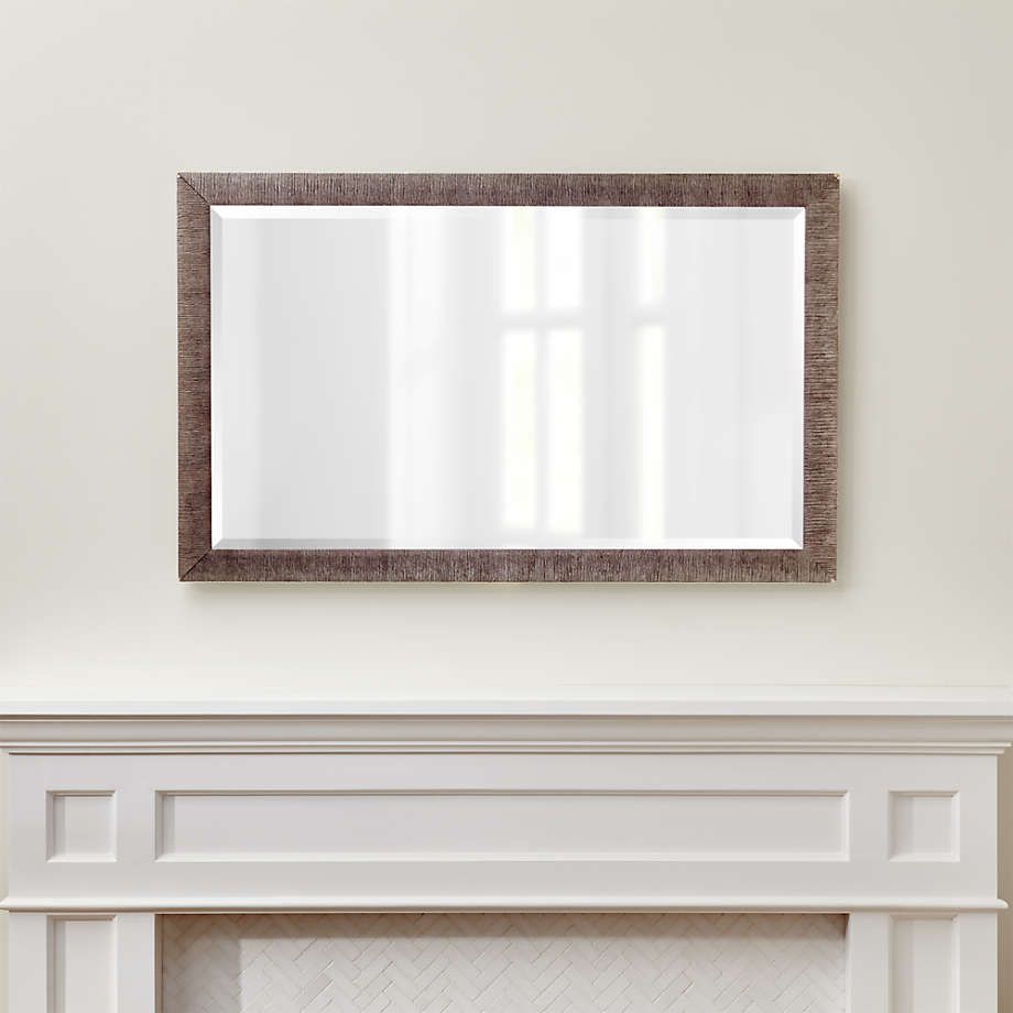 Silver Birch Rectangular Wall Mirror + Reviews | Crate And Barrel Throughout Linen Fold Silver Wall Mirrors (View 1 of 15)