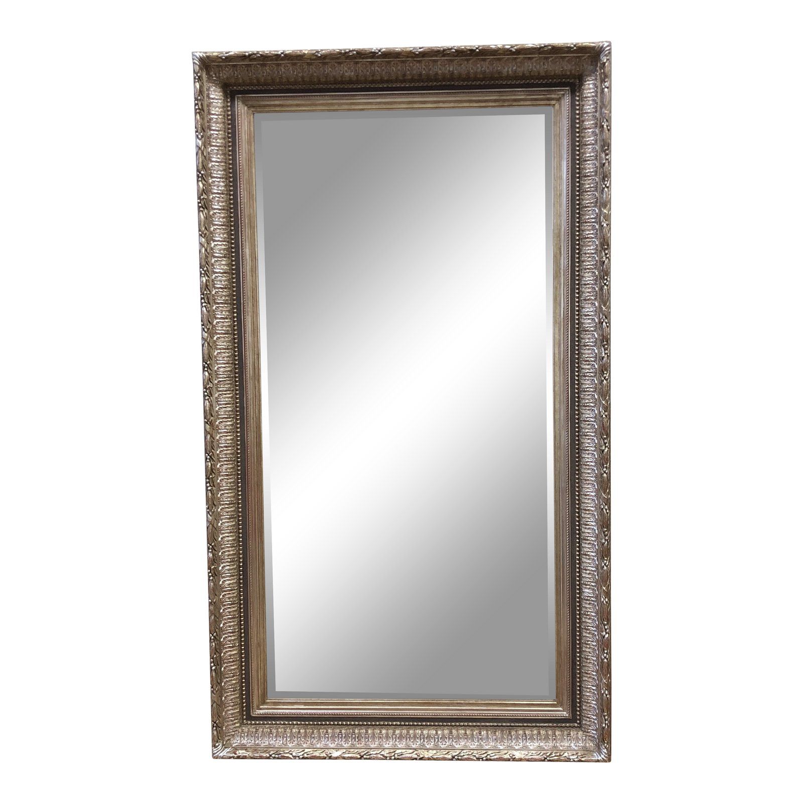 Silver Leaf Large Ornate Framed Beveled Mirror | Design Plus Gallery In Silver Beveled Wall Mirrors (View 13 of 15)