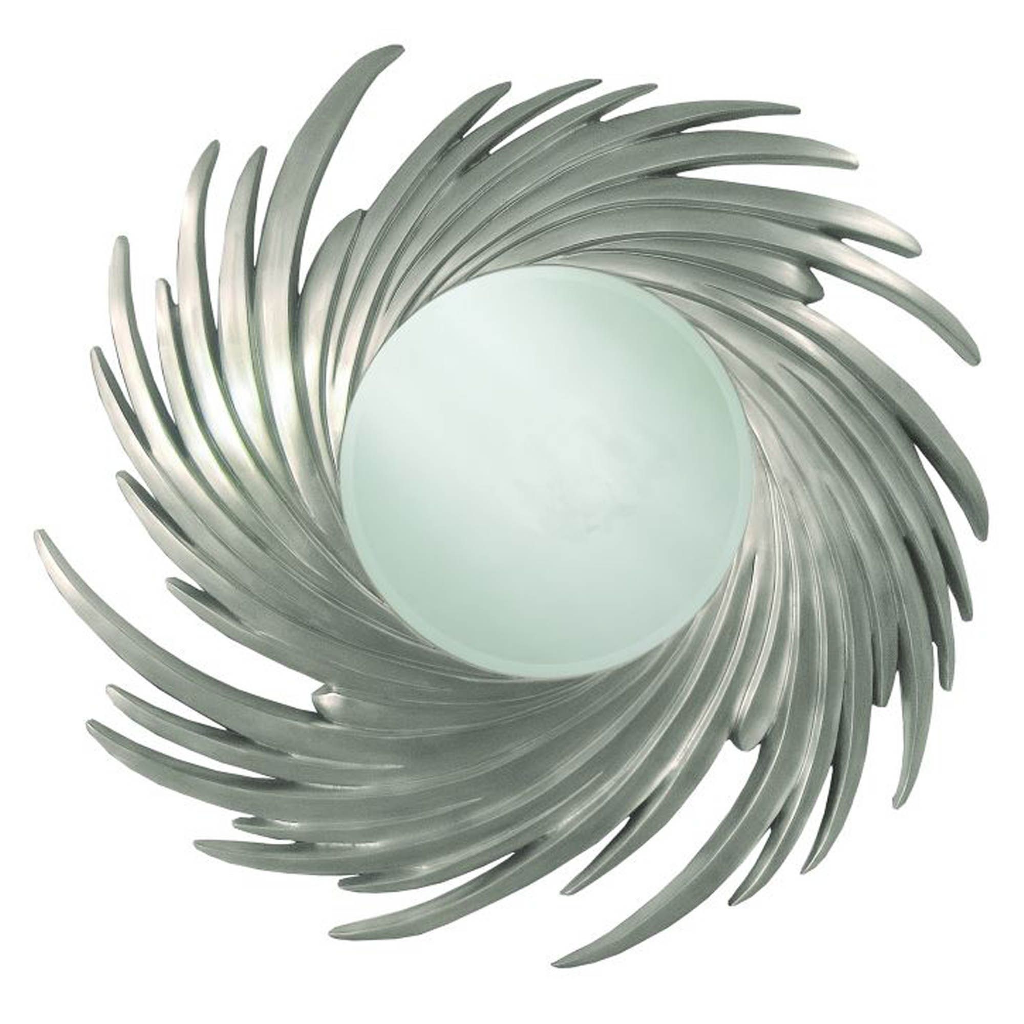Silver Swirl Round Contemporary Wall Mirror | Homesdirect365 Intended For Round Modern Wall Mirrors (View 13 of 15)
