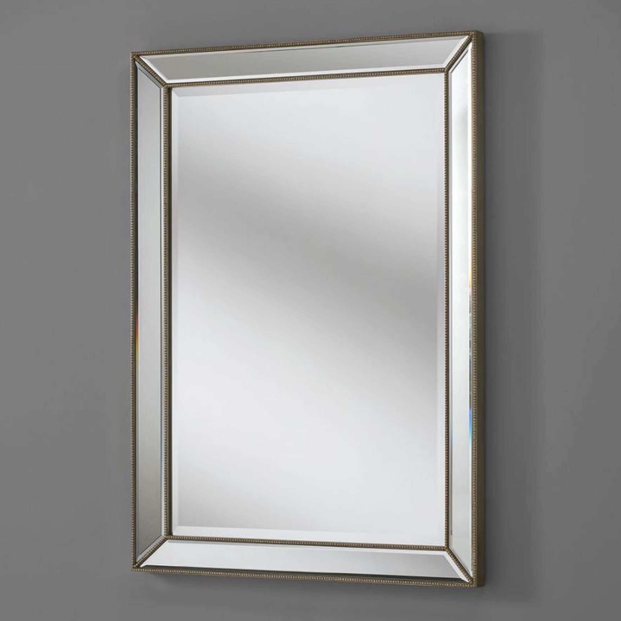 Silver Venetian Rectangular Wall Mirror | Decor | Homesdirect365 With Regard To Rectangular Grid Wall Mirrors (View 1 of 15)