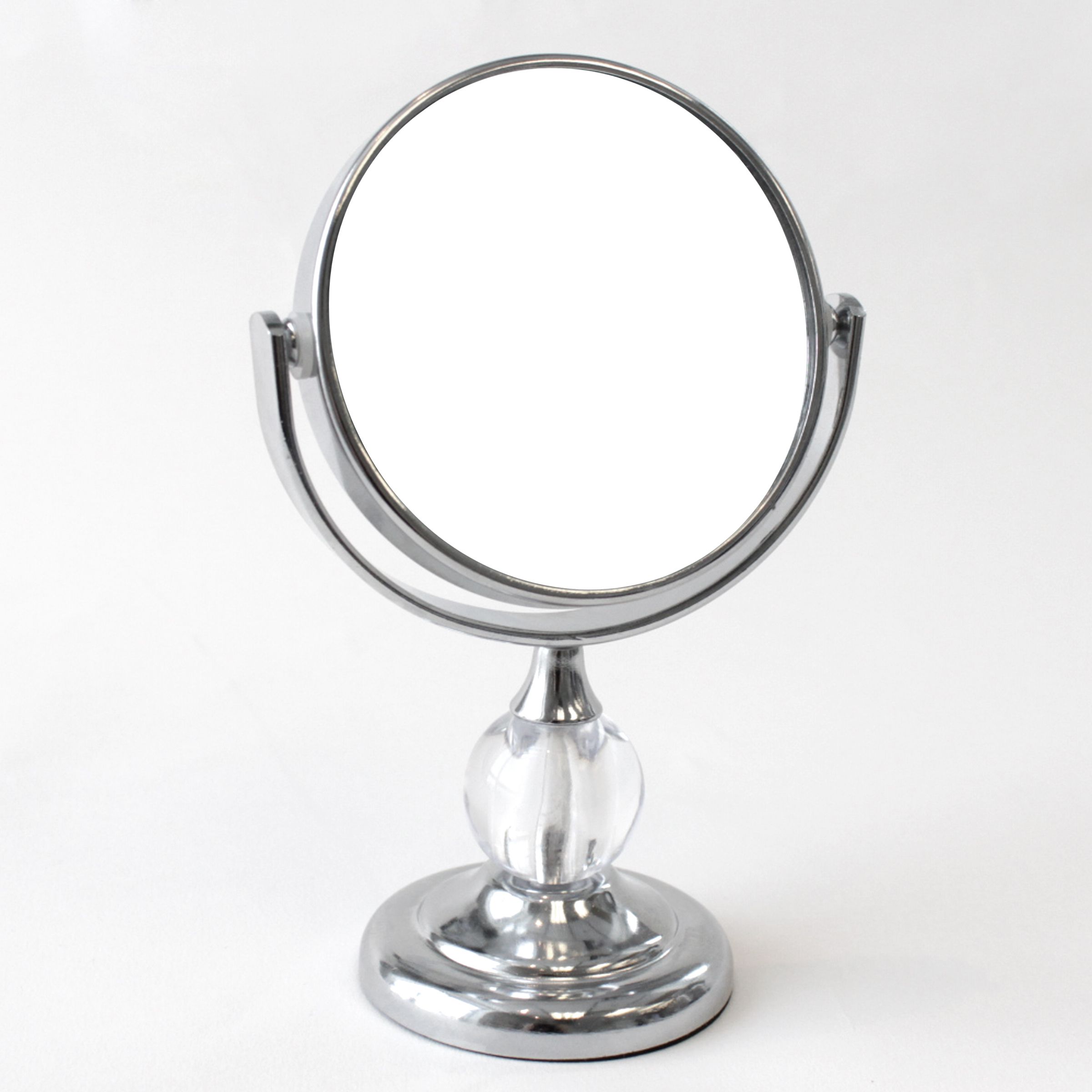 Splash Home Lilinai Mini Round Makeup Double Sided Magnifying Standing For Single Sided Chrome Makeup Stand Mirrors (View 4 of 15)