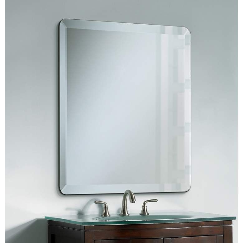 Square Frameless 30" Square Beveled Wall Mirror – #P1424 | Lamps Plus Inside Crown Frameless Beveled Wall Mirrors (View 5 of 15)