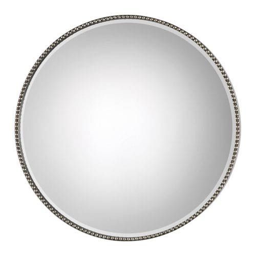 Stefania Beaded Round Mirror (With Images) | Round Mirrors, Silver Wall With Regard To Round Beaded Trim Wall Mirrors (View 7 of 15)