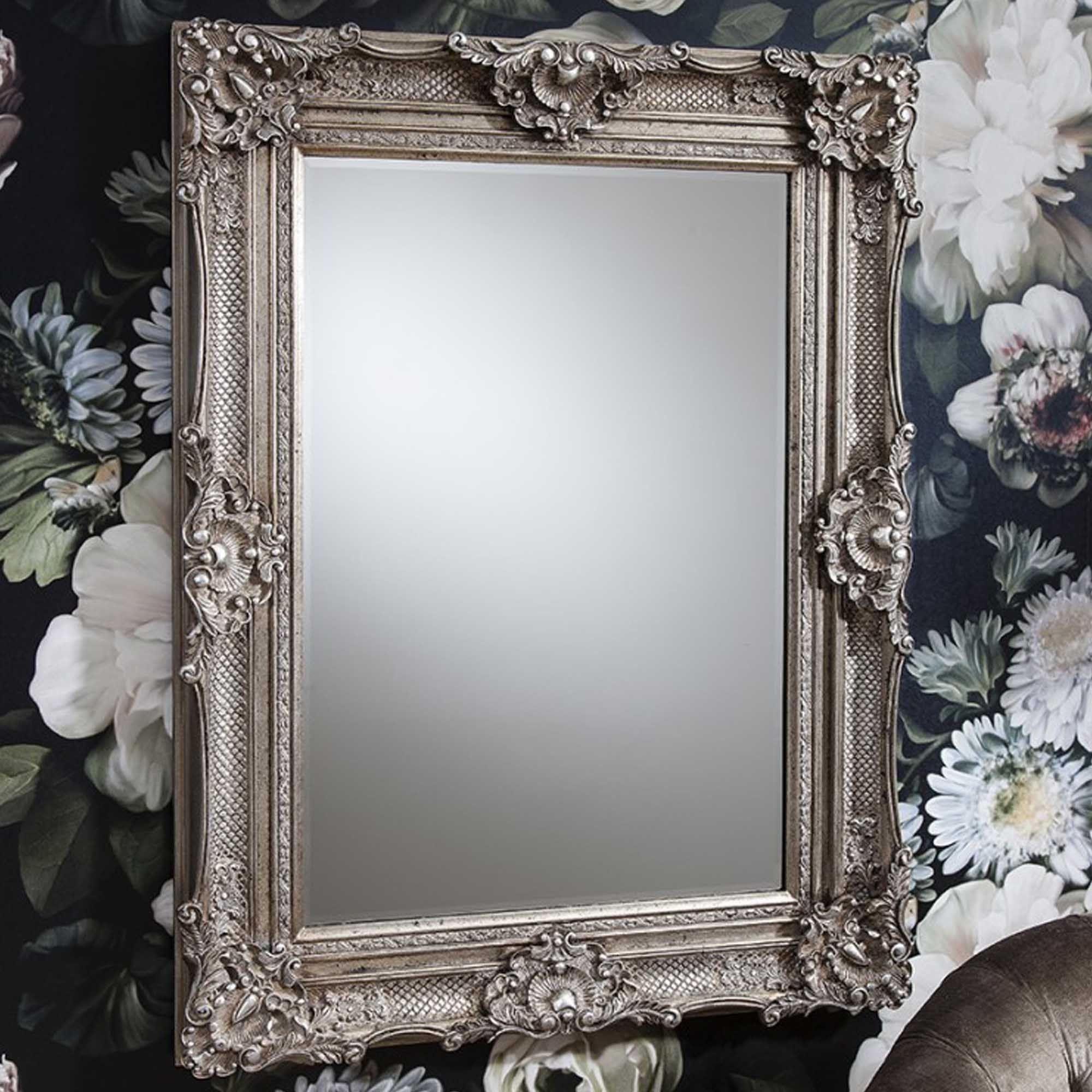 Stretton Rectangle Silver Mirror | Wall Mirror | Decorative Mirrors Throughout Silver Decorative Wall Mirrors (View 12 of 15)