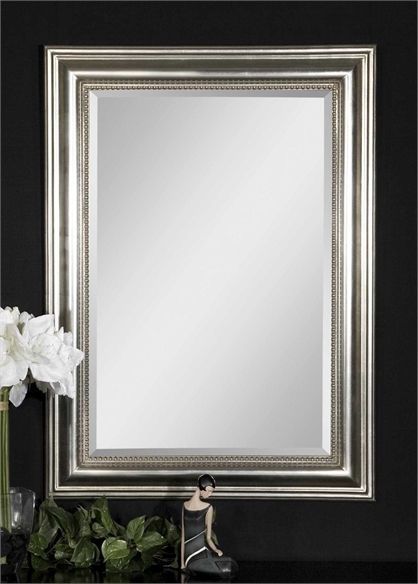 Stuart, Silver Casita 27"W X 37"H | Beaded Mirror, Beveled Mirror, Wood Throughout Silver Beaded Arch Top Wall Mirrors (View 11 of 15)