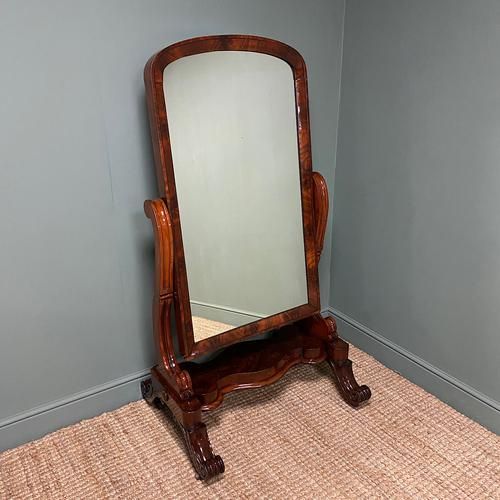 Stunning Victorian Full Length Mahogany Antique Cheval Mirror – 07663 Intended For Dark Mahogany Full Length Mirrors (View 13 of 15)