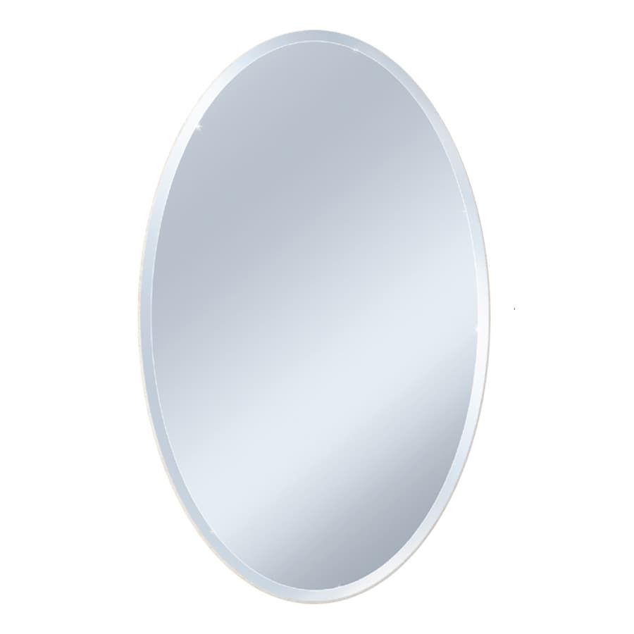 Style Selections Beveled Frameless Oval Wall Mirror At Lowes Intended For Frameless Beveled Wall Mirrors (View 14 of 15)