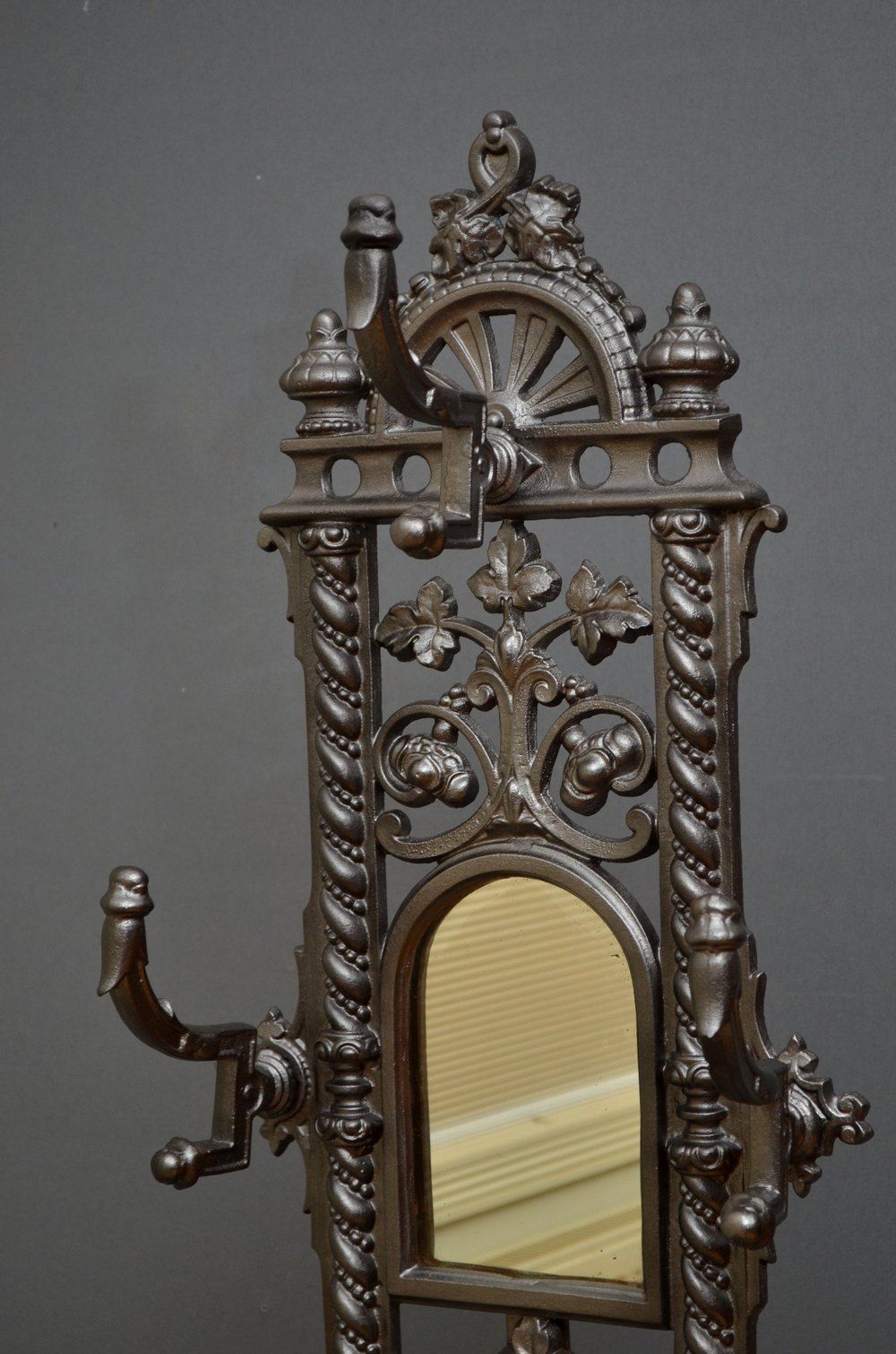 Stylish Victorian Cast Iron Hall Stand – Antiques Atlas Regarding Antique Iron Standing Mirrors (View 1 of 15)