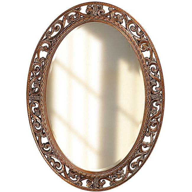 Susie Antique Bronze Resin Scrollwork Round Mirror – Free Shipping Throughout Antiqued Bronze Floor Mirrors (View 15 of 15)