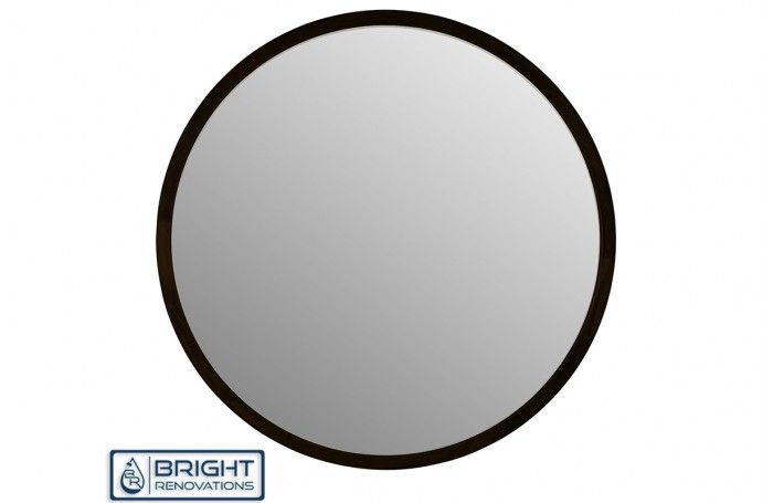 Sylinn Round Mirror With Matte Black Frame 750Mm For Framed Matte Black Square Wall Mirrors (View 8 of 15)