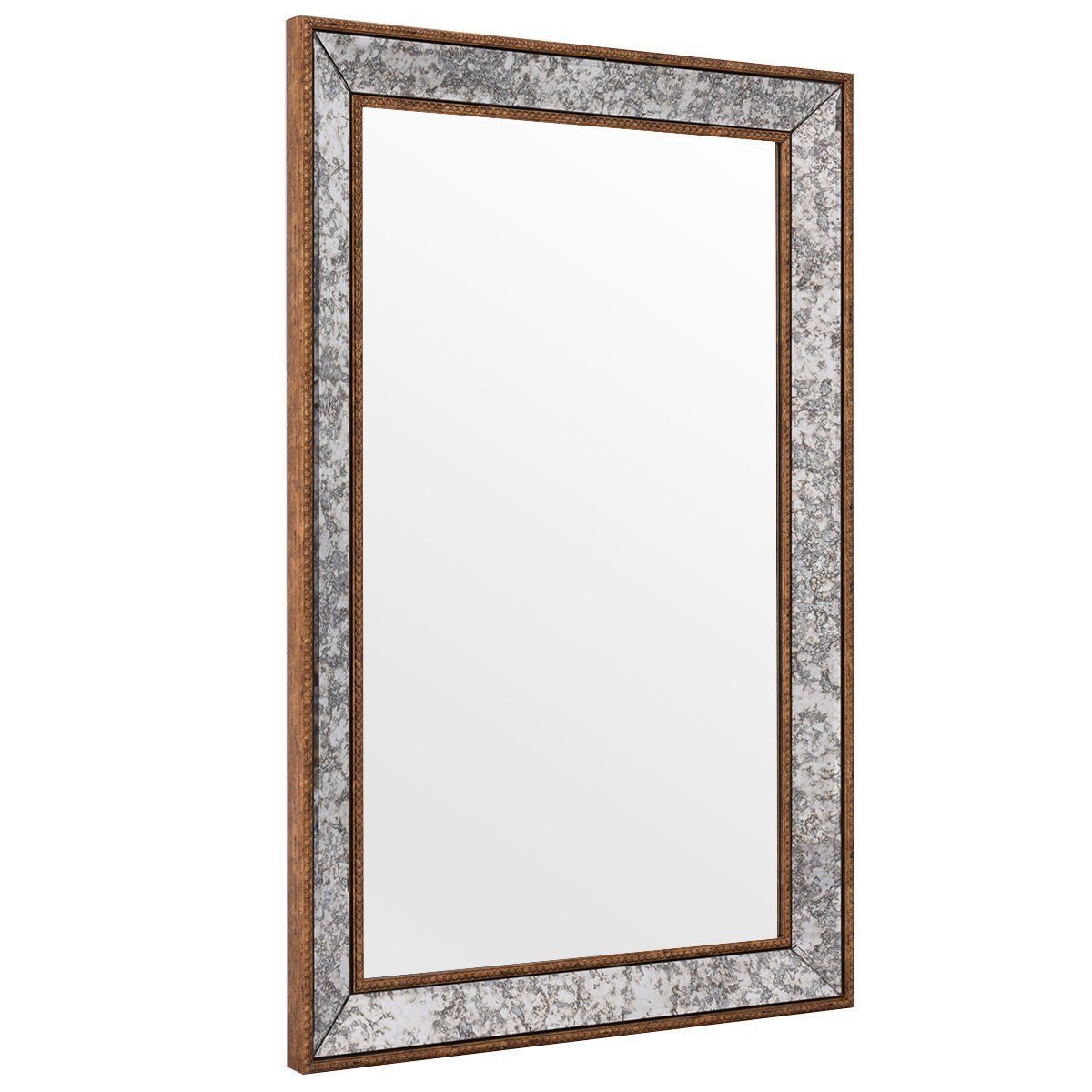 Tangkula 36' Wall Mirror Beveled Mirror Rectangle Bathroom Home Decor Throughout Rounded Cut Edge Wall Mirrors (View 10 of 15)