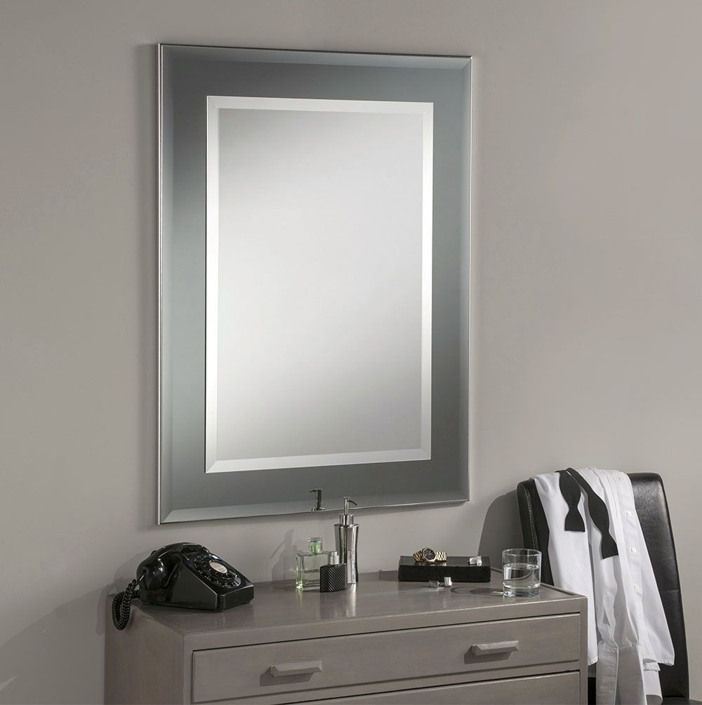 The Capri Two Tone Grey Wall Mirror | The Online Mirror Shop Pertaining To Steel Gray Wall Mirrors (View 9 of 15)