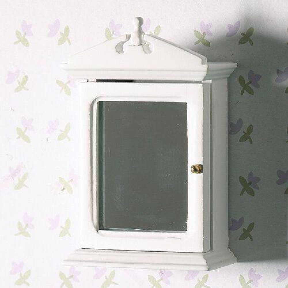 The Dolls House Emporium White Bathroom Cabinet With Mirror In White Decorative Vanity Mirrors (View 2 of 15)