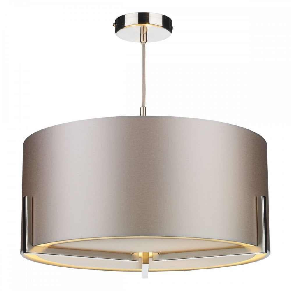 The Light Shade Studio Hux0346 19 Huxley 3 Light Ceiling Pendant In Within Ceiling Hung Satin Chrome Oval Mirrors (View 15 of 15)