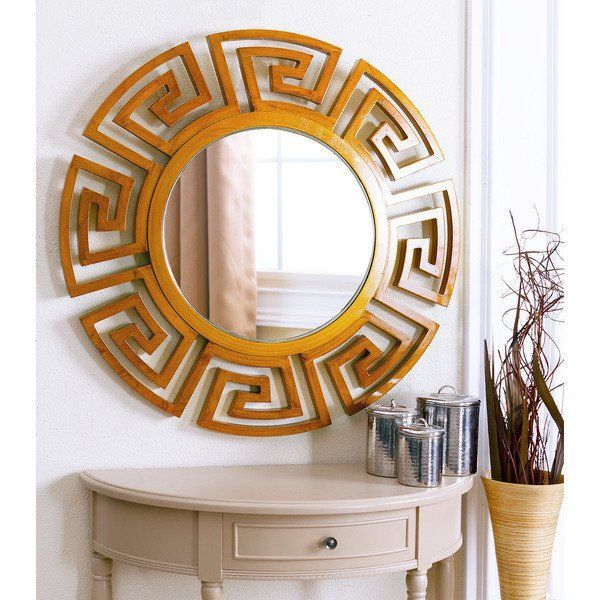 The Miranda Golden Brown Round Wall #Mirror – Pintastic Discount – Use With Regard To Golden Voyage Round Wall Mirrors (View 9 of 15)