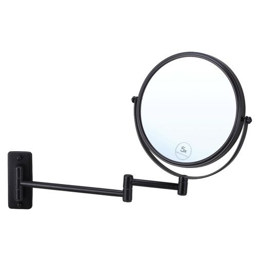Thermogroup Matte Black Round Shaving Mirror & Reviews | Temple & Webster Throughout Matte Black Arch Top Mirrors (View 15 of 15)