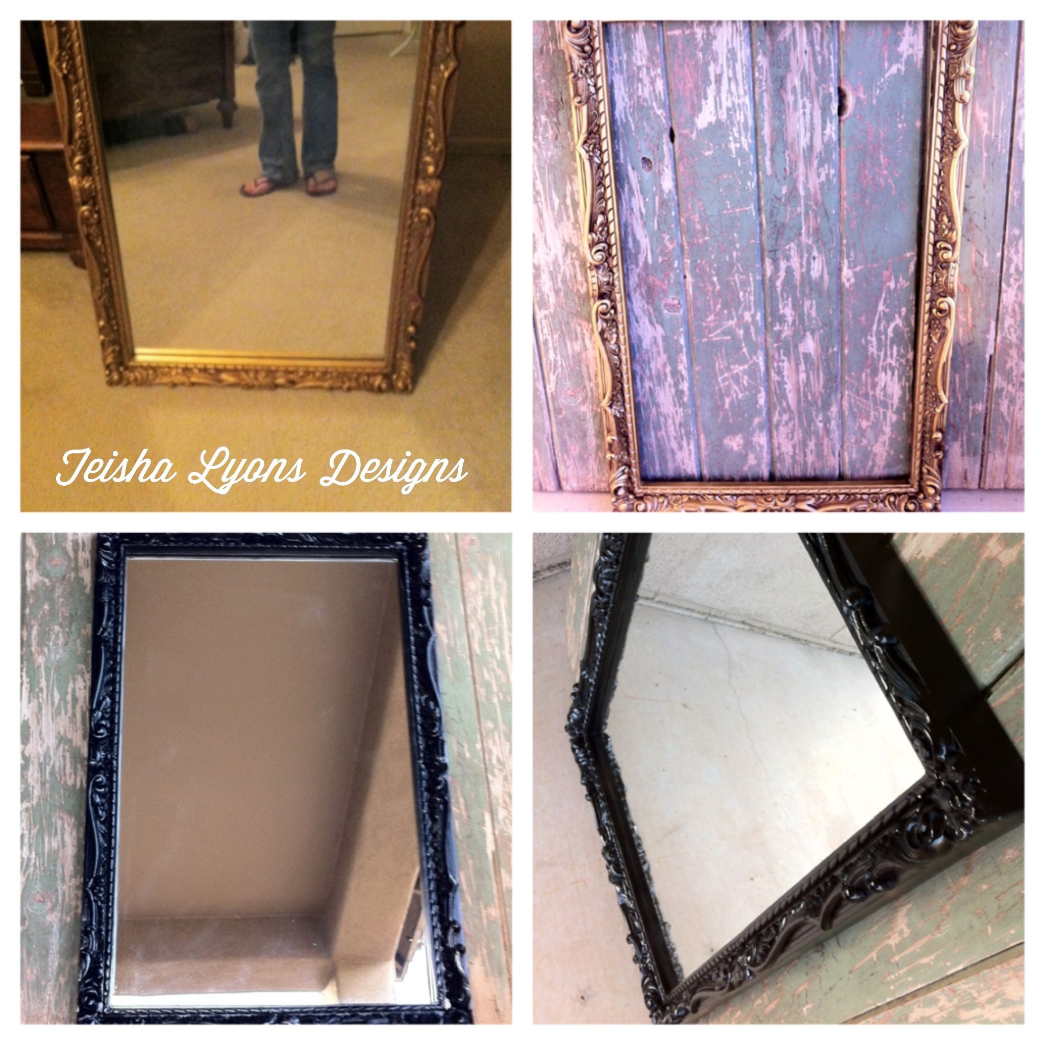 Thrift Store Dingy Gold Framed Mirror, Turned Fashionable French, Black For Gold Modern Luxe Wall Mirrors (View 4 of 15)