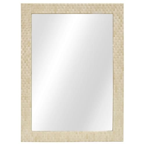 Tracy Modern Classic Natural Bone Rectangular Wall Mirror | Kathy Kuo Home Pertaining To Natural Iron Rectangular Wall Mirrors (View 2 of 15)