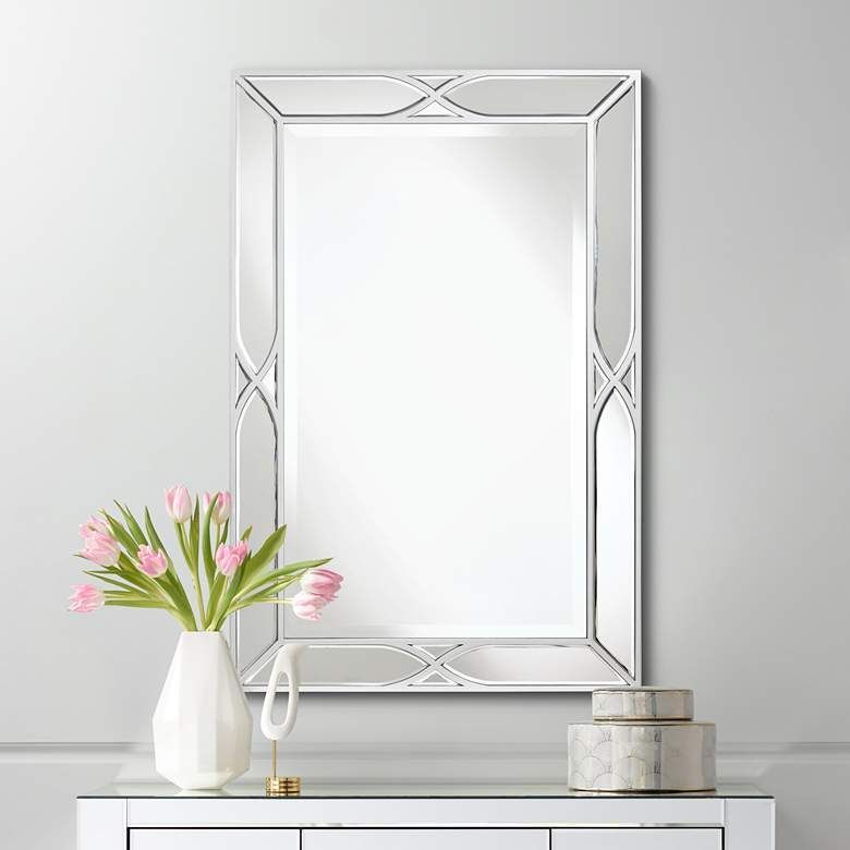 Tryon Silver 25" X 38" Beveled Wall Mirror – #8J269 | Lamps Plus For Silver Beveled Wall Mirrors (View 12 of 15)