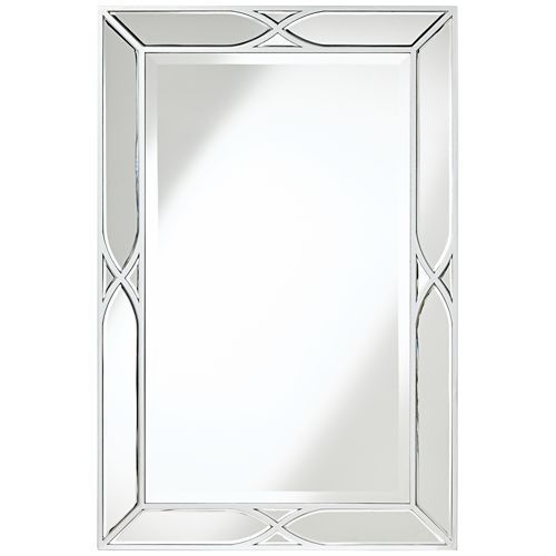 Tryon Silver 25" X 38" Beveled Wall Mirror – Lamps Plus Open Box Outlet With Regard To Silver Beveled Wall Mirrors (View 14 of 15)