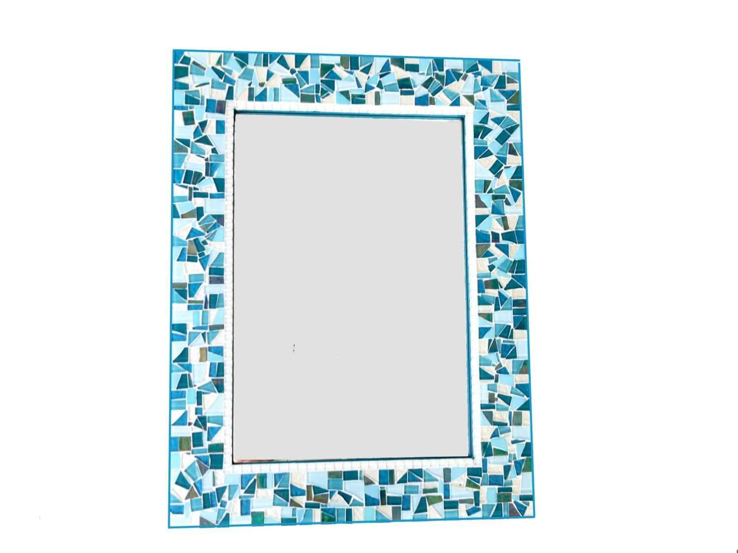 Turquoise Teal And Blue Large Mosaic Wall Mirror Throughout Blue Green Wall Mirrors (View 9 of 15)